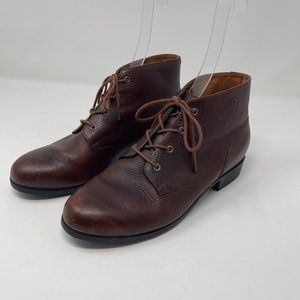 Ariat chukka ankle boots booties leather brown lace up size 8.5